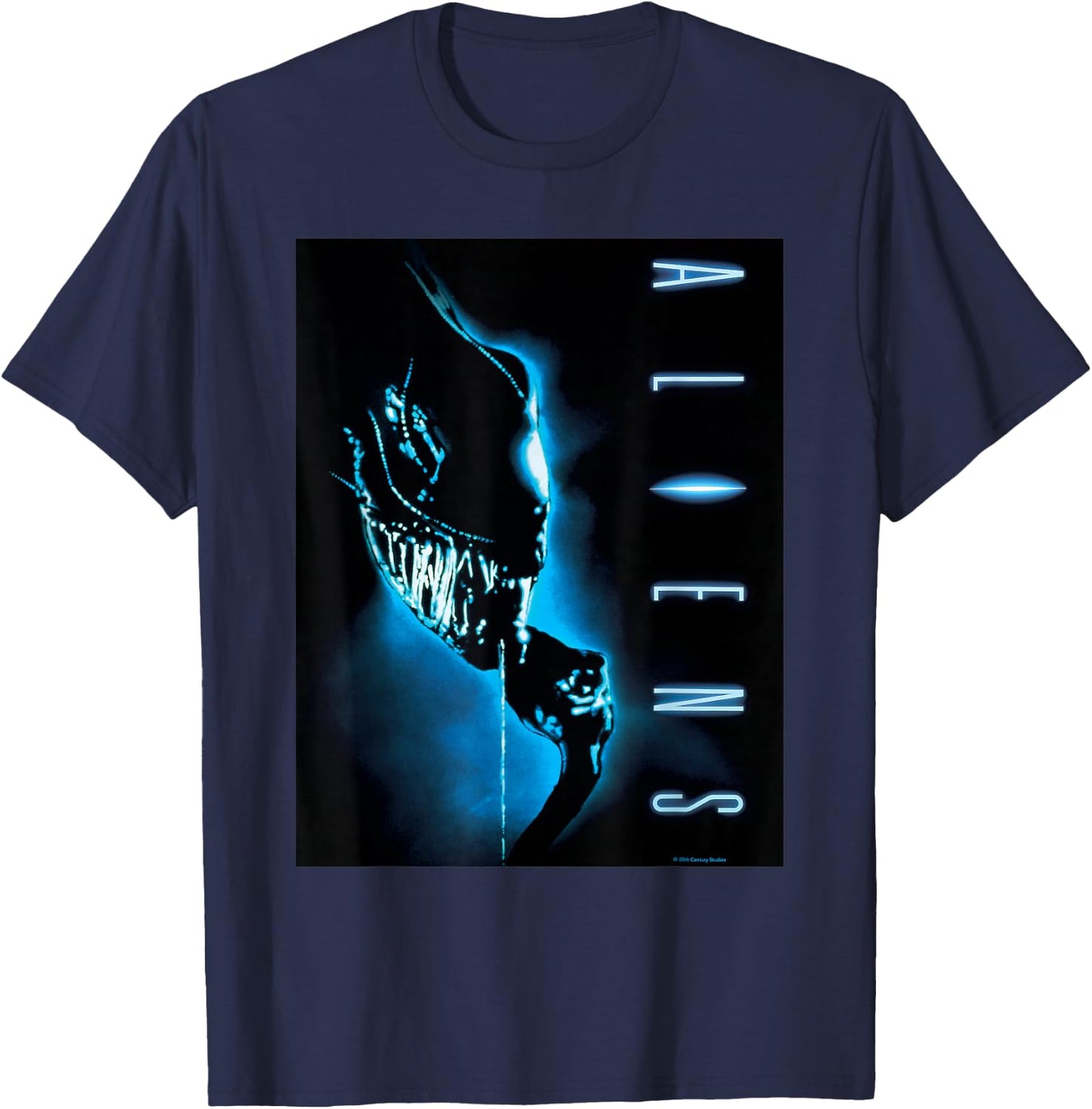 Aliens Xenomorph Retro Movie Poster , black T-Shirt - T-Shirt | Navy