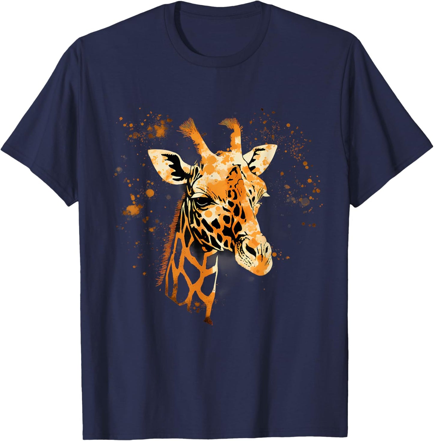 Giraffe, Tierporträt, Nature Splash, Kunstwerk Savanne T-Shirt - T-Shirt | Navy