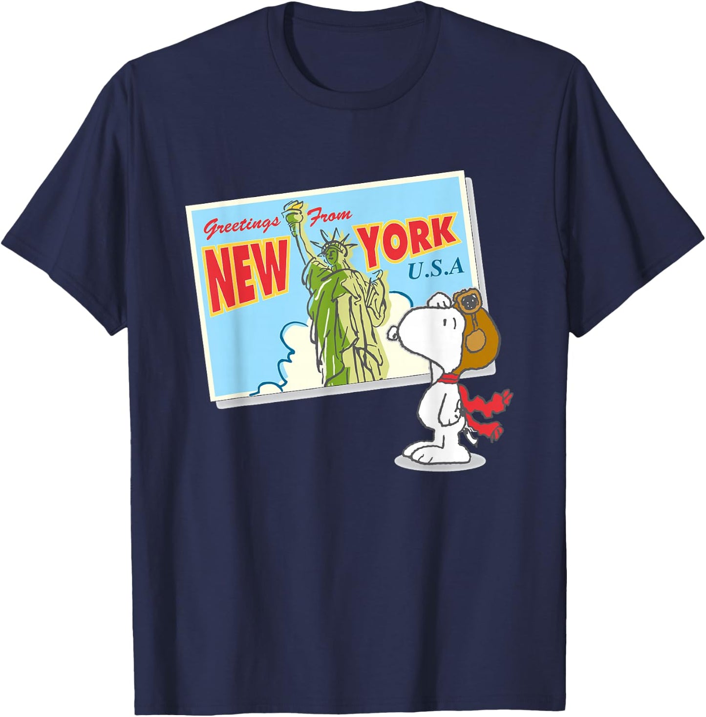 Peanuts Snoopy Carte postale New York T-Shirt - T-Shirt | Navy