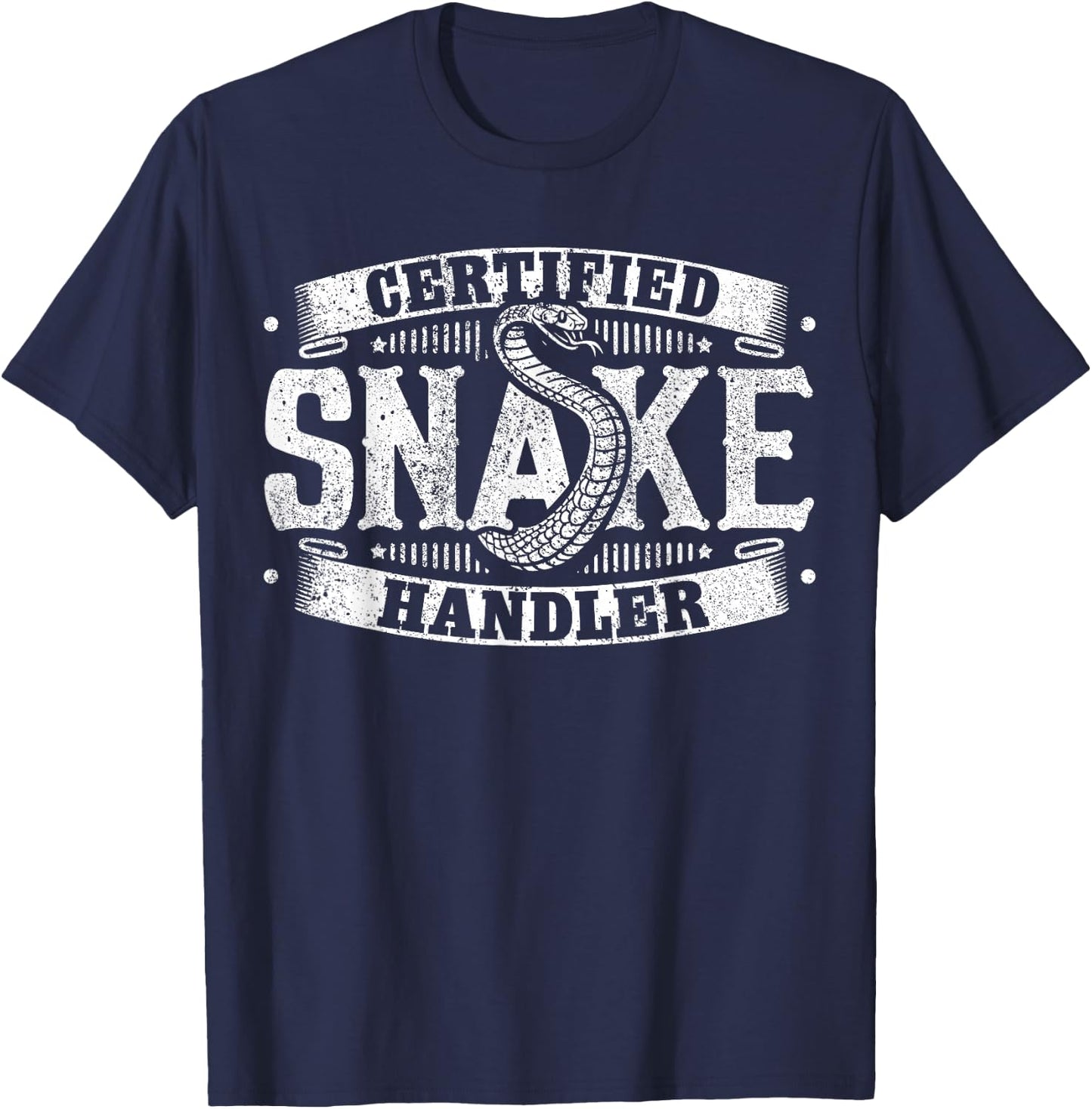 Certified Snake Handler - Snake T-Shirt - T-Shirt | Navy