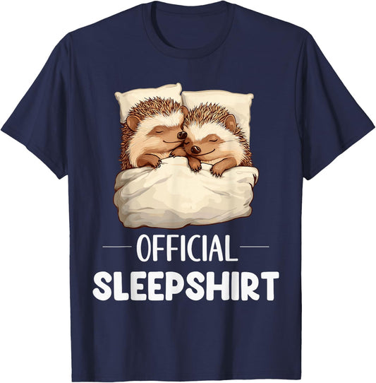Official Sleepshirt Sleeping Hedgehog Animal Lovers Pajama T-Shirt - T-Shirt | Navy