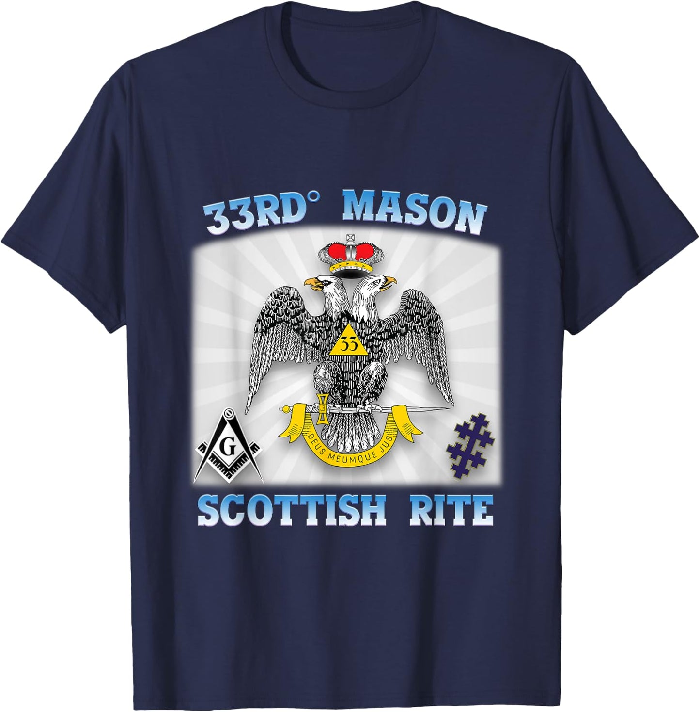 33rd Degree Mason Scottish Rite Masonic WD AASR 33 Valley OS T-Shirt - T-Shirt | Navy