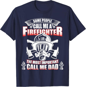 Fathers Day Gift Firefighter Dad - Fireman T Shirt T-Shirt - T-Shirt | Navy