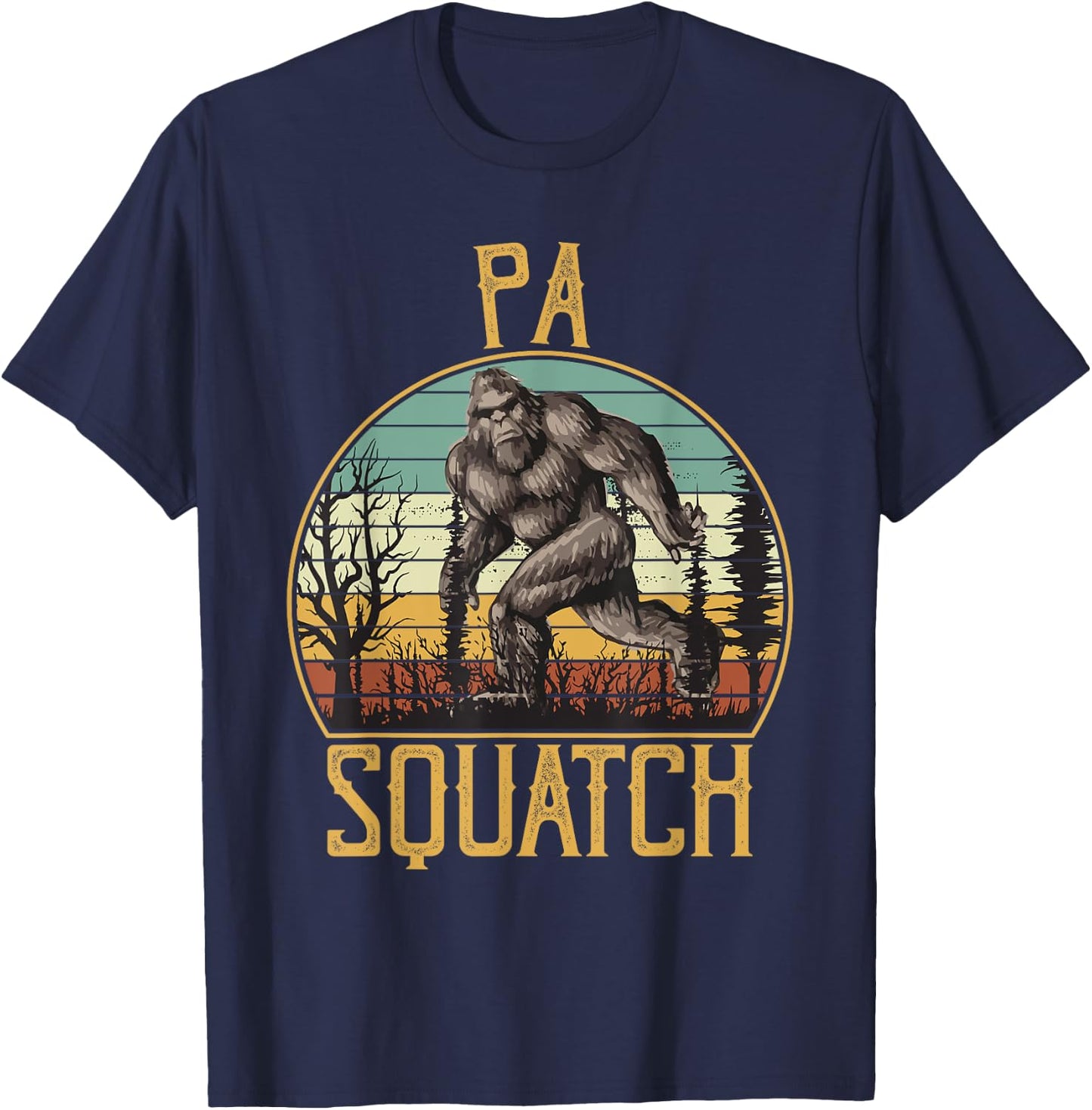Pa Squatch Bigfoot Grandpa Sasquatch Family Matching T-Shirt - T-Shirt | Navy
