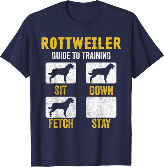 Rottweiler Guide To Training Shirts, Dog Mom Dad Lover Owner T-Shirt - T-Shirt | Navy