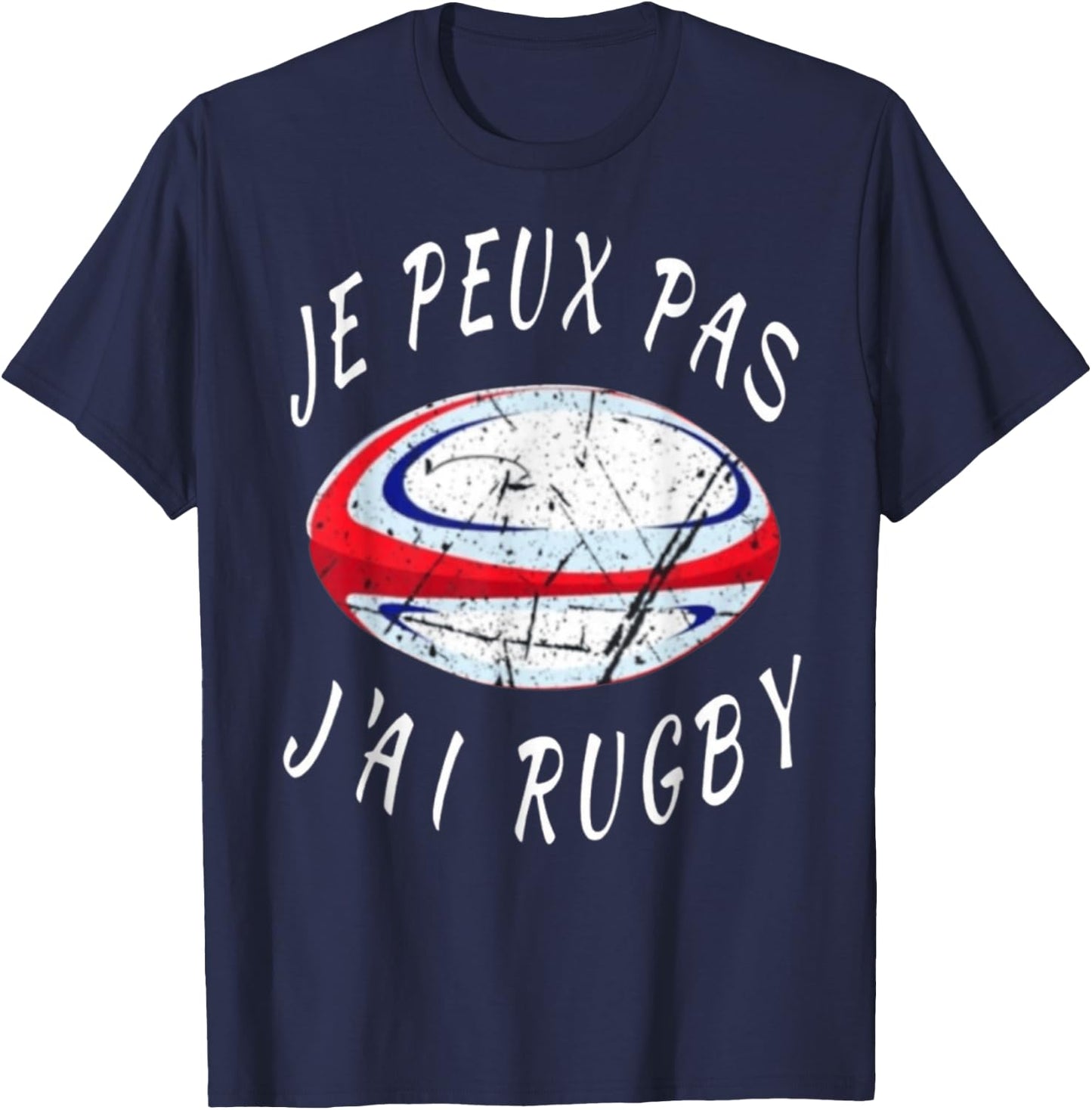 Rugby – Je Peux Pas J'ai Rugby – Rugby Player , Black, S T-Shirt - T-Shirt | Navy