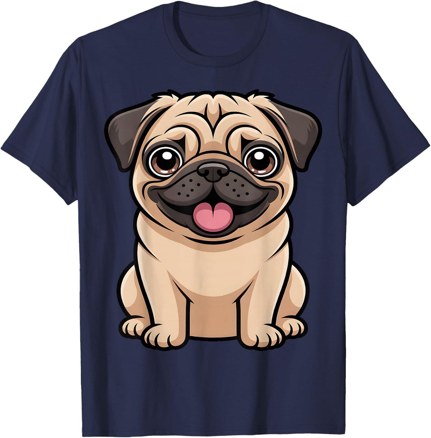 Cute Pug Lover T-Shirt - T-Shirt | Navy