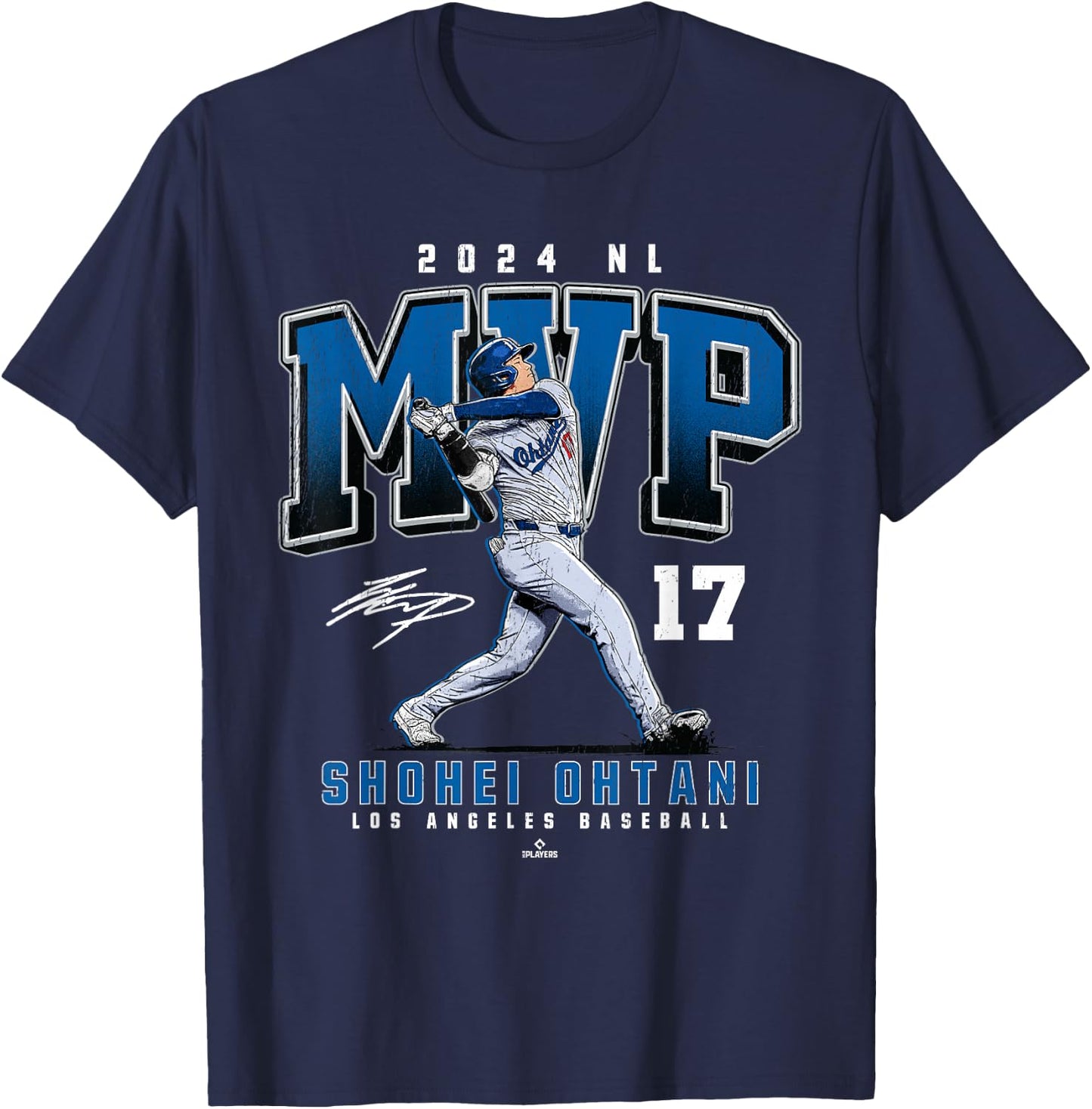 2024 NL MVP Shohei Ohtani Los Angeles Baseball MLBPA T-Shirt - T-Shirt | Navy