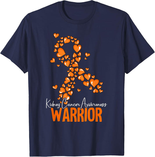Warrior Kidney Cancer Awareness T-Shirt - T-Shirt | Navy