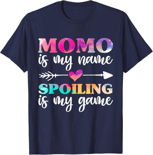 Momo Is My Name Spoiling Is My Game Shirt, Mothers Day T-Shirt - T-Shirt | Navy