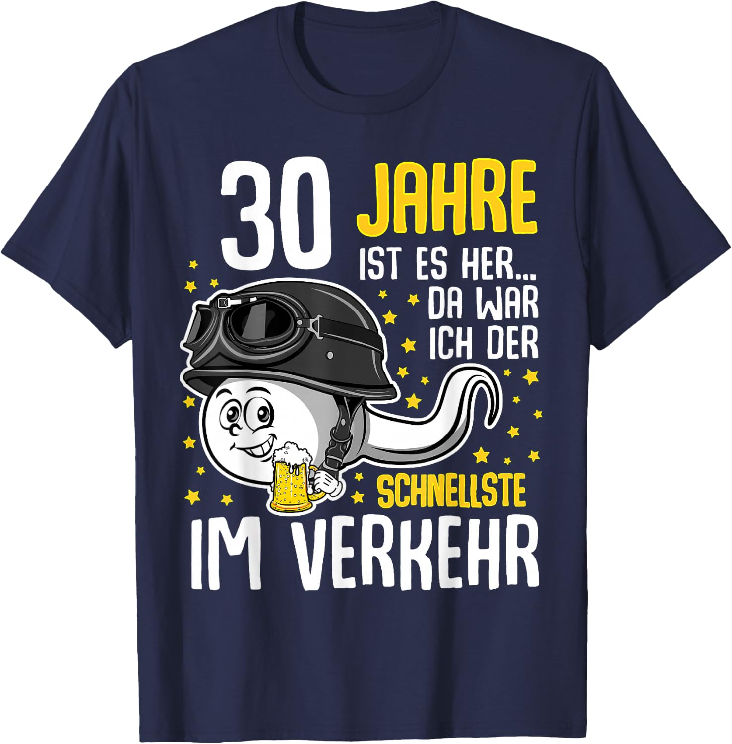 Men's "Vor 30 Jahren der Fastest in Traffic" 30th Birthday Man , black T-Shirt - T-Shirt | Navy