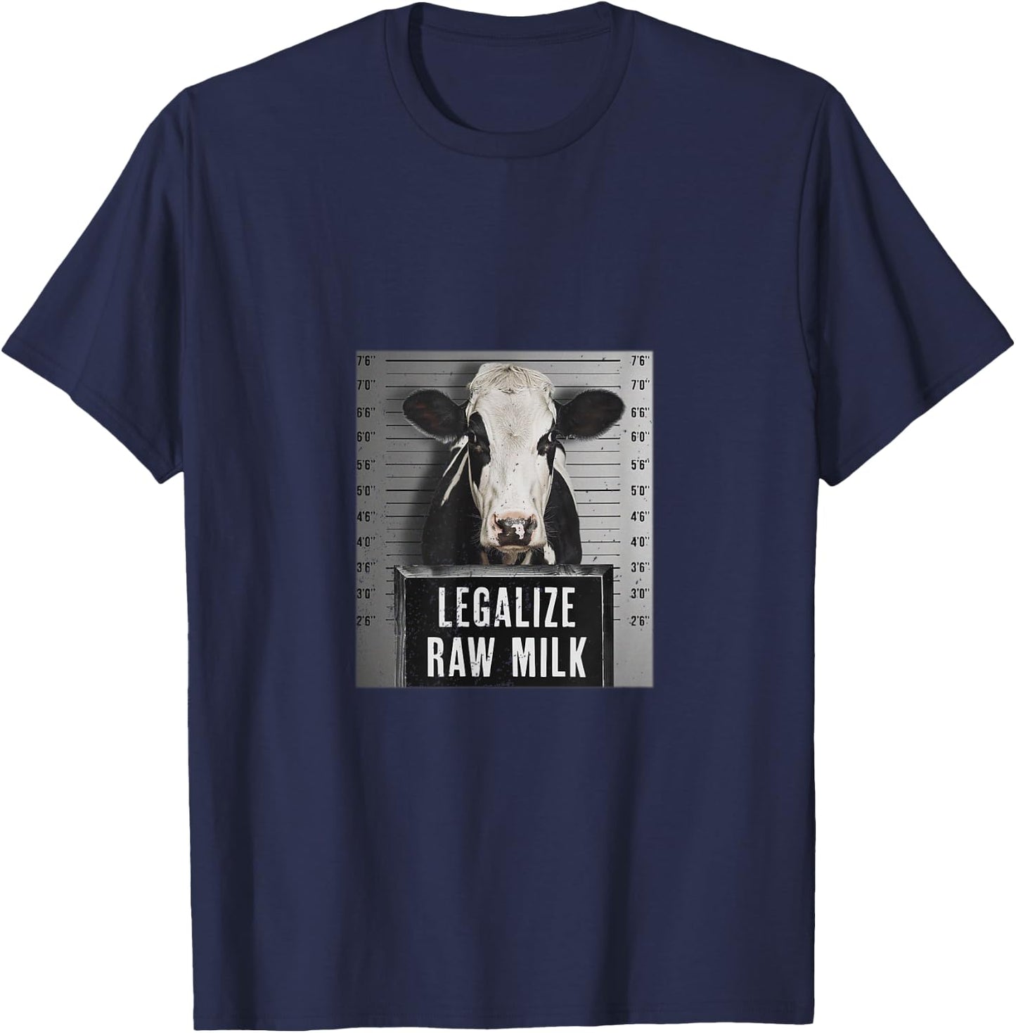 Legalize Raw Milk - Drink Raw Milk Design T-Shirt - T-Shirt | Navy