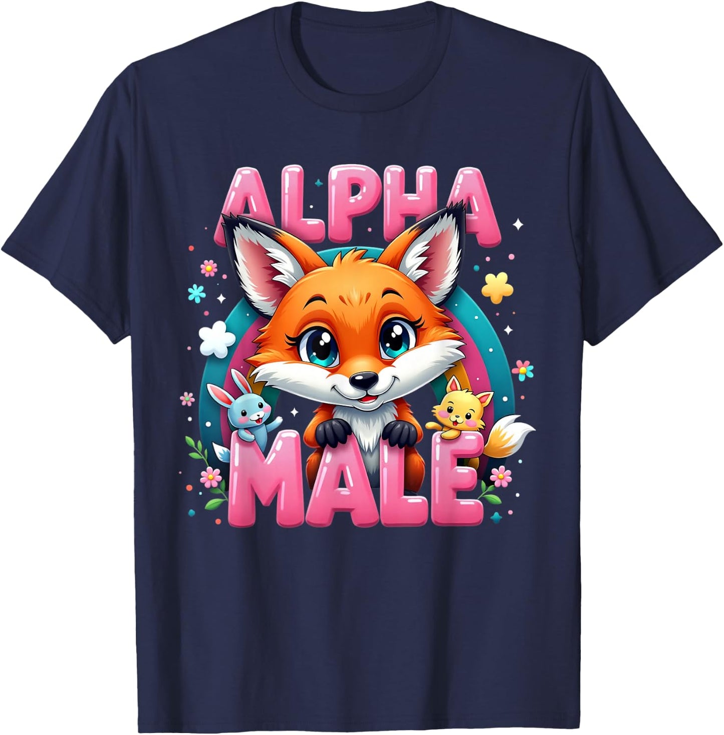 Fox Alpha Cute Foxes Meme Male Humor or Women T-Shirt - T-Shirt | Navy