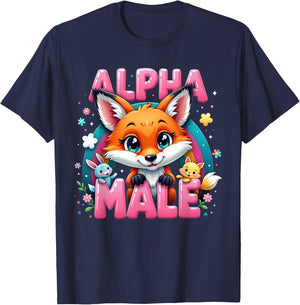 Fox Alpha Cute Foxes Meme Male Humor or Women T-Shirt - T-Shirt | Navy