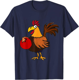 SmileteesSports Funny Rooster Bowling T-Shirt - T-Shirt | Navy