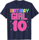 10th Birthday Girl Master Builder 10 Year Old Block Building T-Shirt - T-Shirt | Navy