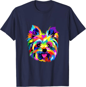 Pop Art Yorkshire Terrier Dog Lover Yorkie Art Yorkie Lovers T-Shirt - T-Shirt | Navy