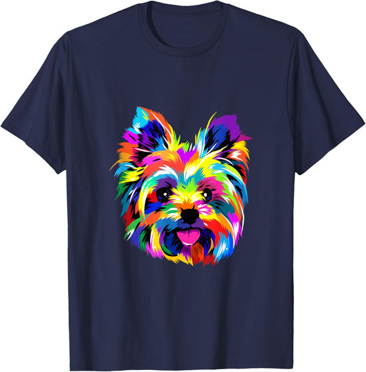 Pop Art Yorkshire Terrier Dog Lover Yorkie Art Yorkie Lovers T-Shirt - T-Shirt | Navy