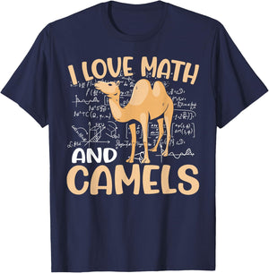Kids Dromedary Funny School I Love Math And Camels T-Shirt - T-Shirt | Navy