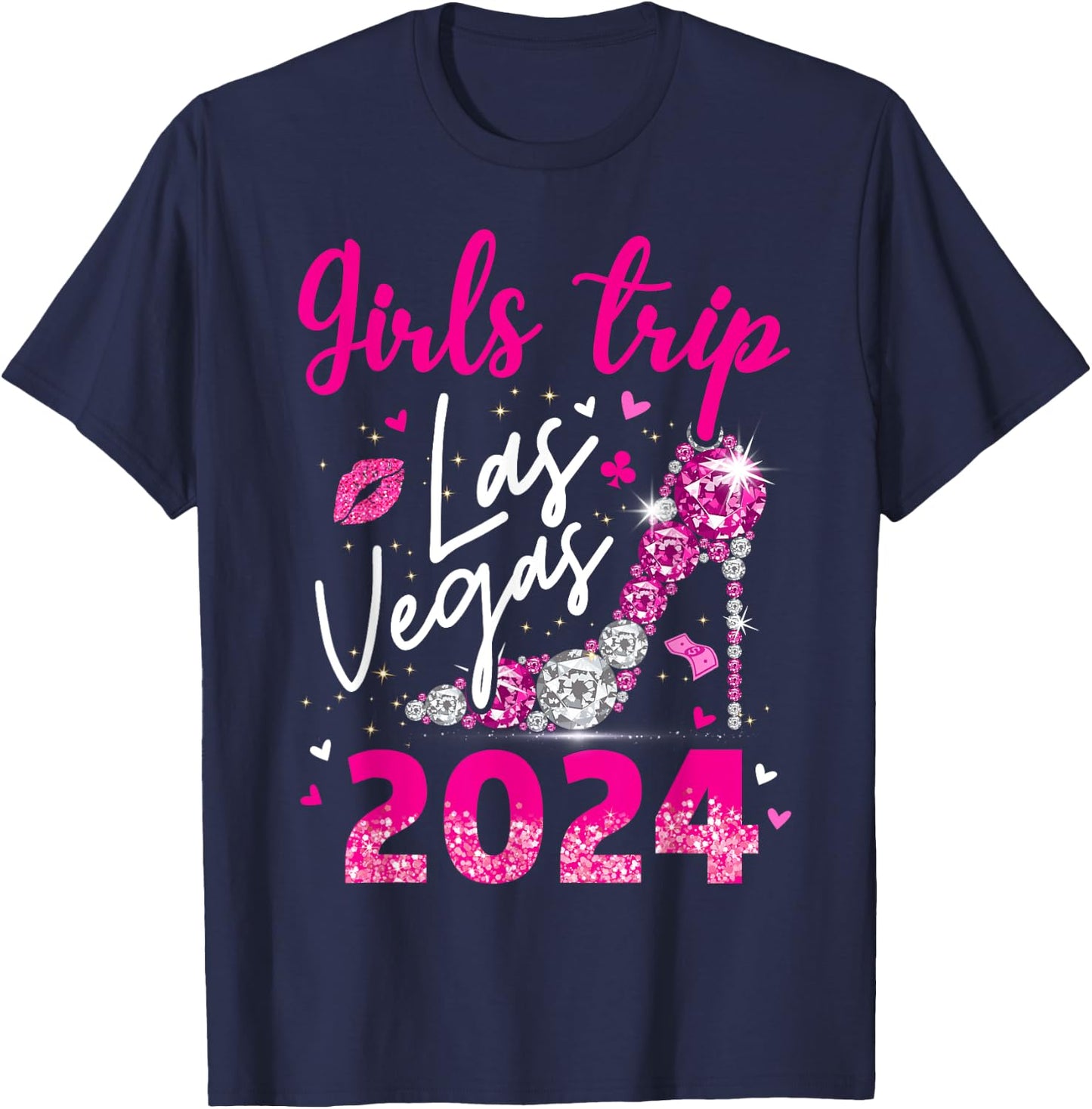 Las Vegas Girls Trip 2024 Girls Weekend Party Friend Match T-Shirt - T-Shirt | Navy