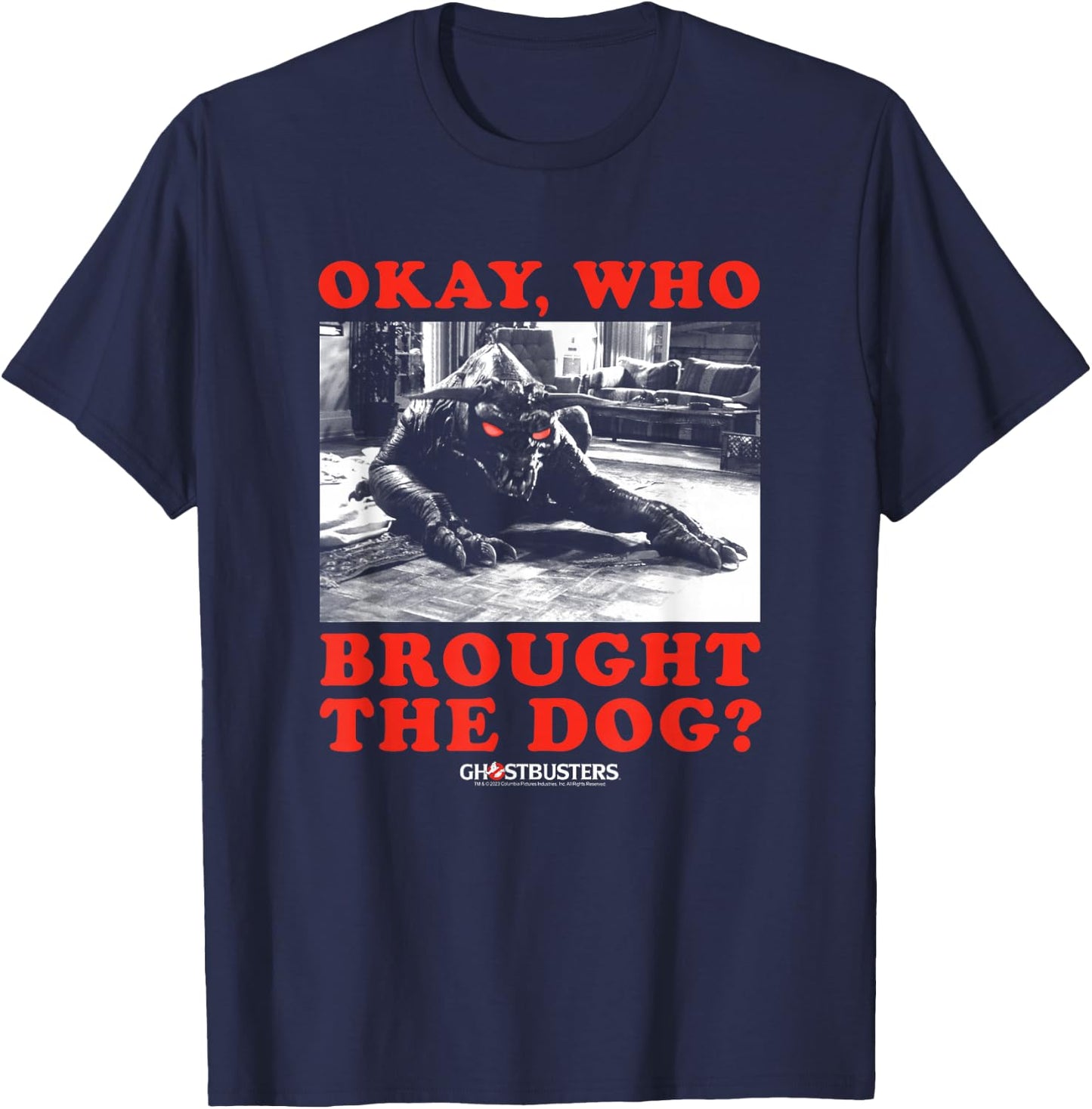 Ghostbusters Who Brought The Dog Zuul Lustiger Film T-Shirt - T-Shirt | Navy