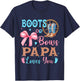 Boots or Bows Gender Reveal Decorations Papa Loves You T-Shirt - T-Shirt | Navy