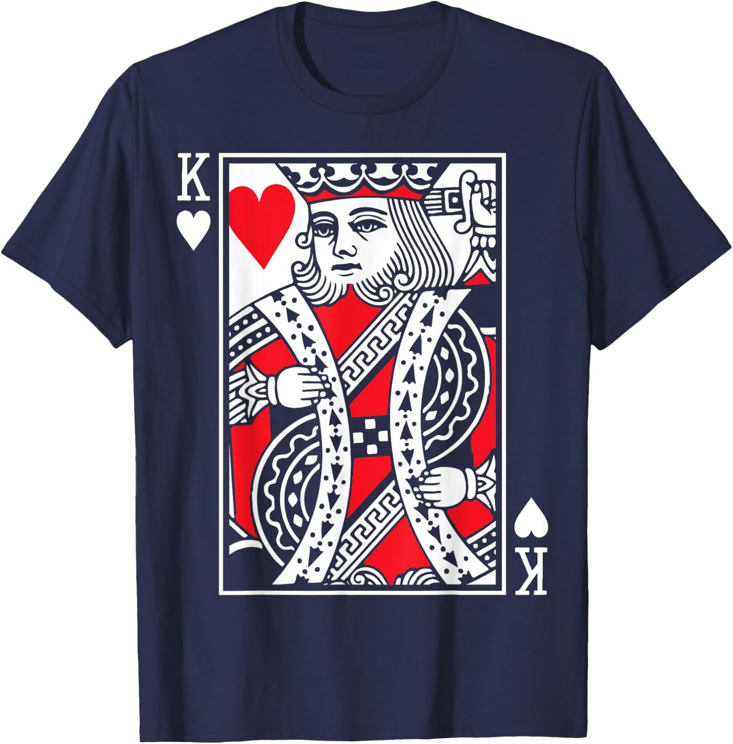 King of Hearts - Poker Cards Costume (Queen Available). T-Shirt - T-Shirt | Navy