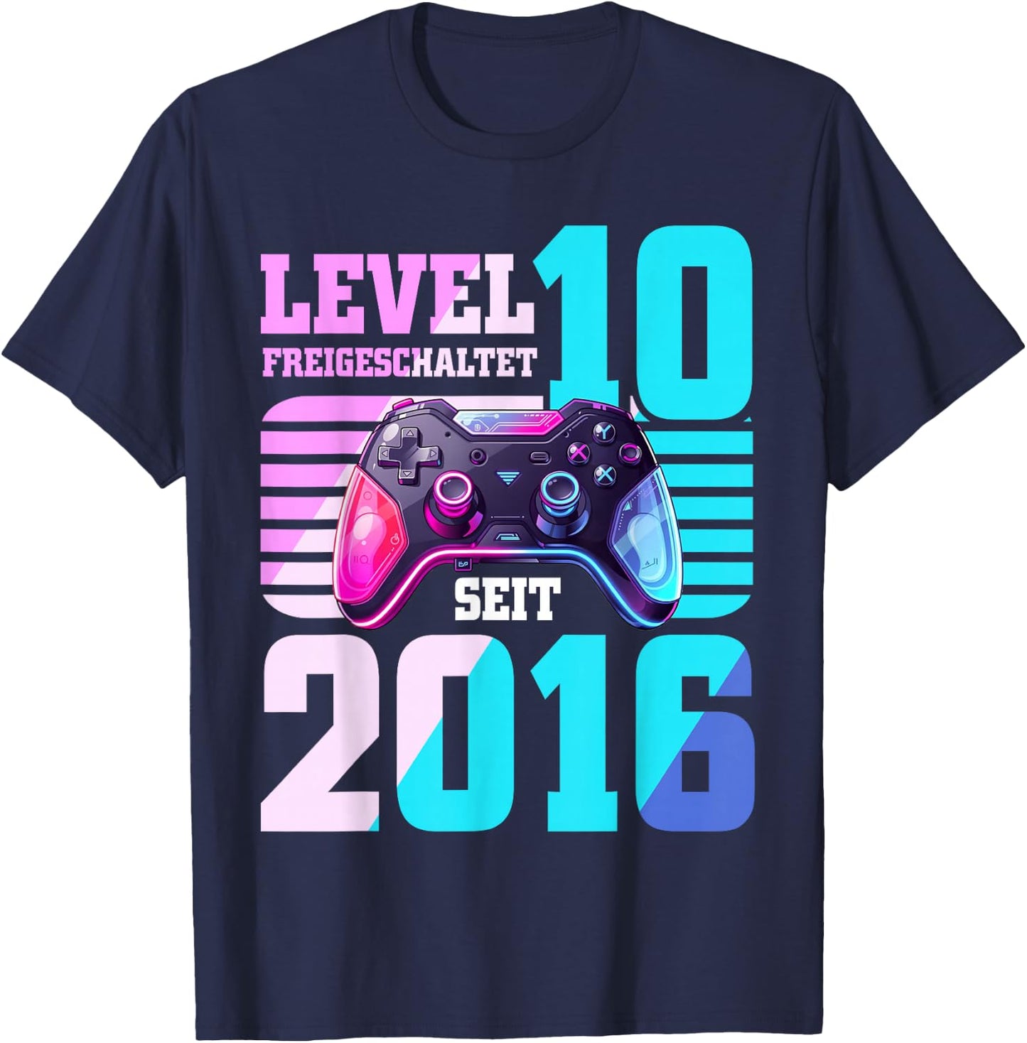 10. Geburtstag Junge Mädchen 2016 Gaming Level 10 Jahre T-Shirt - T-Shirt | Navy
