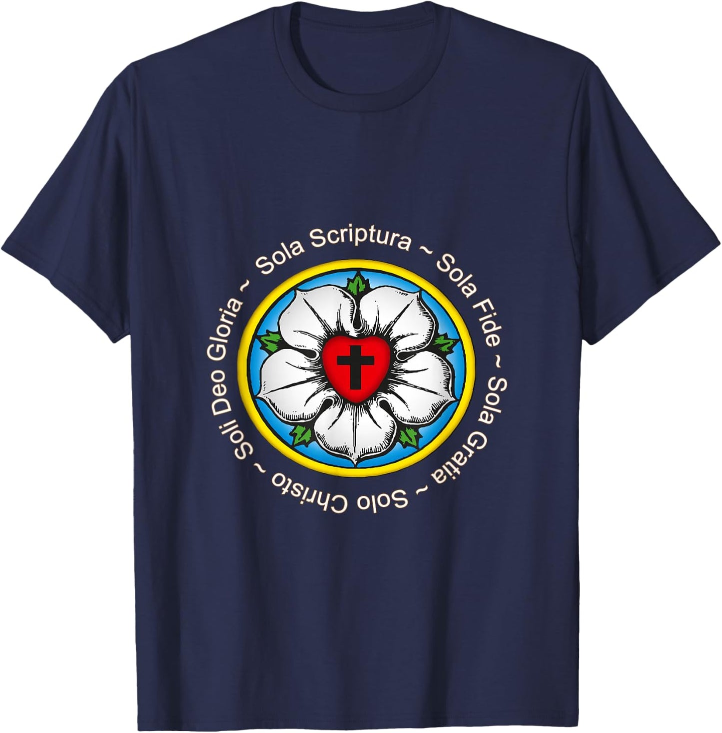 Luther Rose Lutherische Reformation Geschenk T-Shirt - T-Shirt | Navy