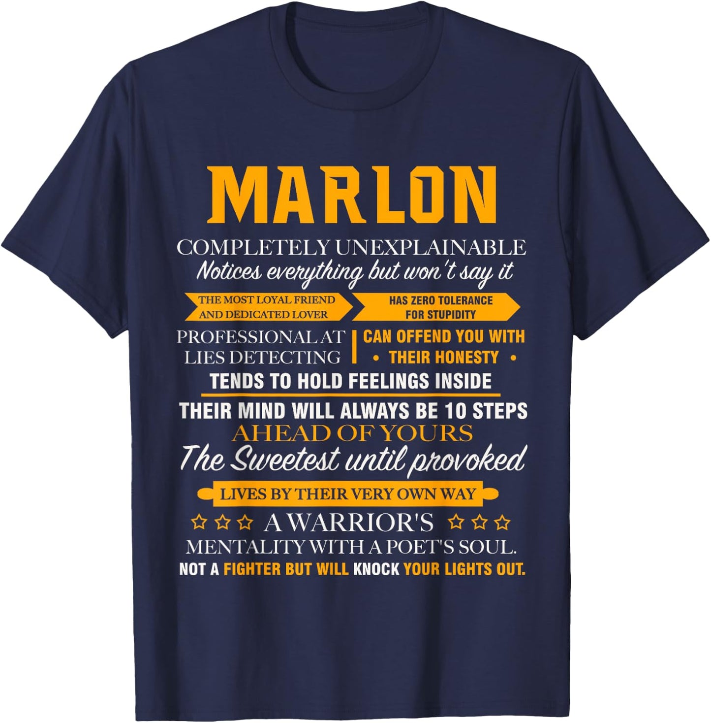 MARLON completely unexplainable name shirt father's day 7 T-Shirt - T-Shirt | Navy