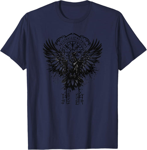 Valhalla Raven Raven Odin Runes Nordic Compass Viking , grey, S