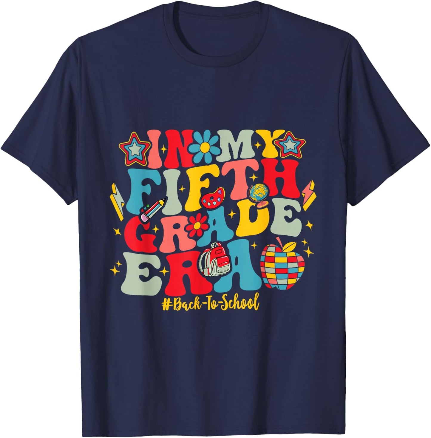 In My Fifth Grade Era 5th Grade Back To School Teacher Kids T-Shirt - T-Shirt | Navy