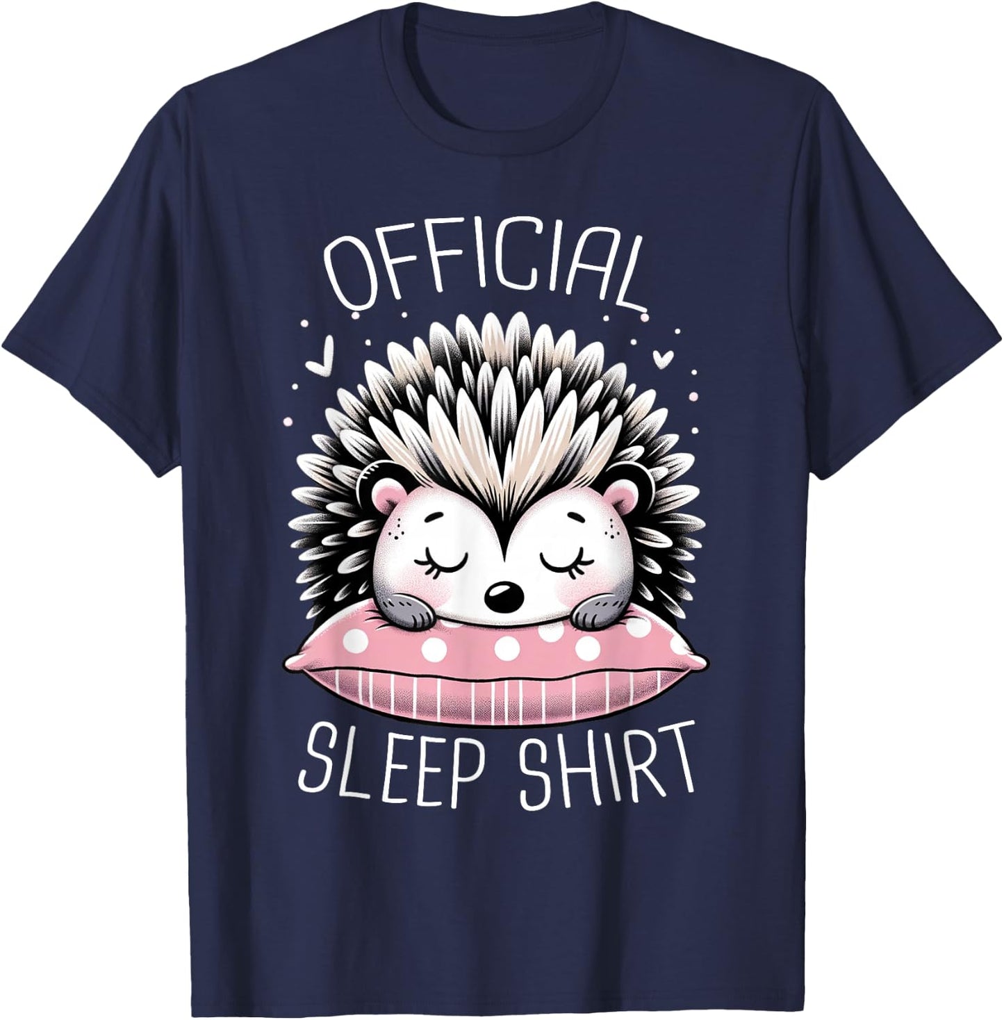 Hedgehog Official Sleep Shirt Pajama Animal Night T-Shirt - T-Shirt | Navy
