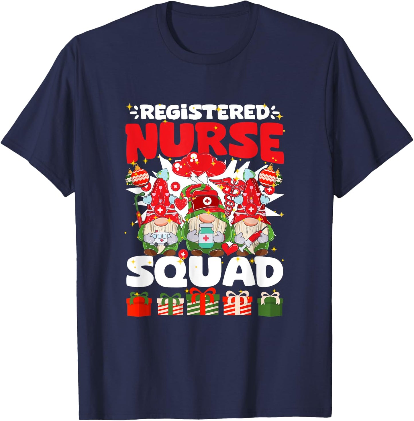 Registered Nurse Squad RN Gnomies Nursing Nurse Gnome T-Shirt - T-Shirt | Navy