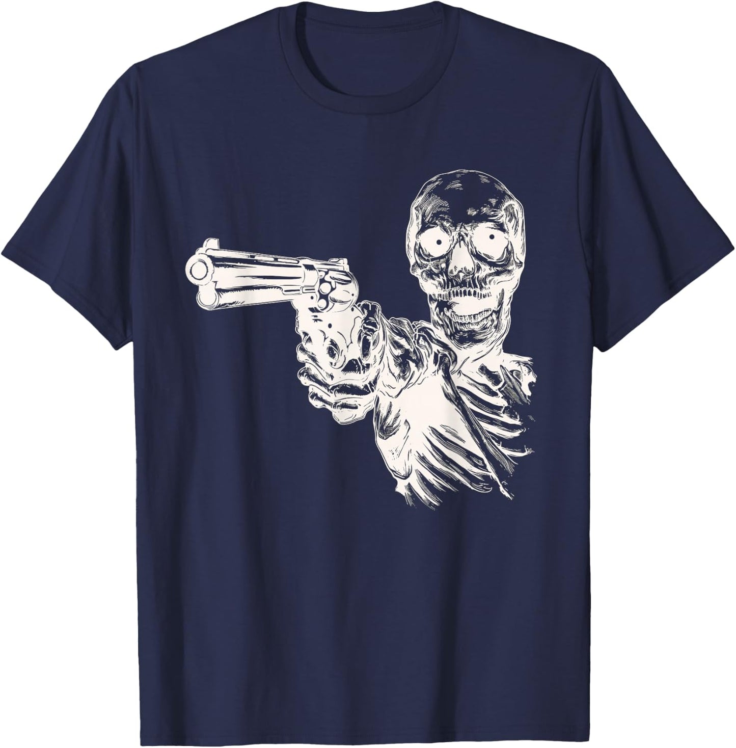 Cool skeleton with pistol T-Shirt - T-Shirt | Navy