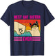 Best Cat Sister Ever Funny Sister Cat Lovers Style Retro T-Shirt - T-Shirt | Navy