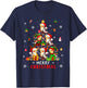 Merry Christmas Group Santa Elf Cockatiels As Xmas Tree Bird T-Shirt - T-Shirt | Navy