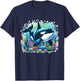 Orca Beautiful Whale Animal Graphic Orca T-Shirt - T-Shirt | Navy