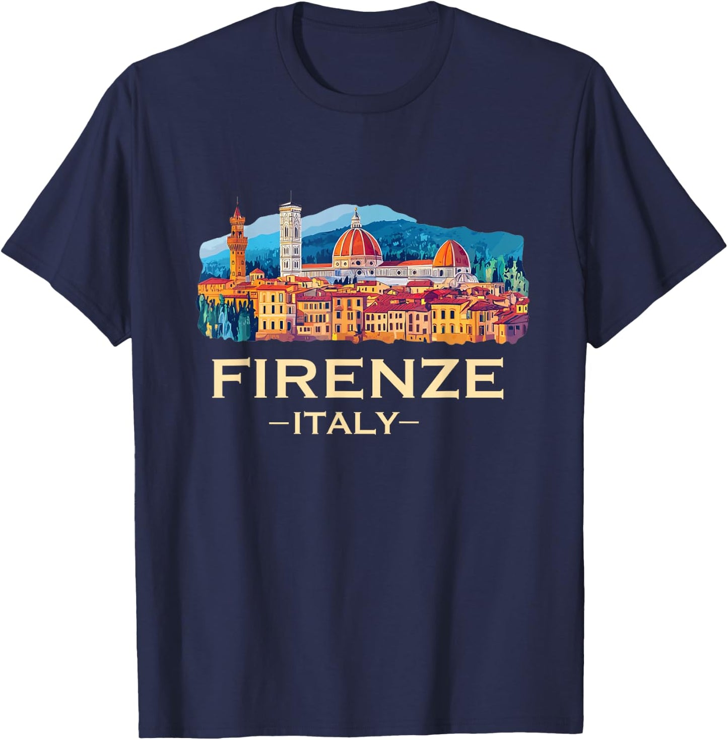Firenze Italy Souvenirs Skyline Souvenir From Florence Italy T-Shirt - T-Shirt | Navy