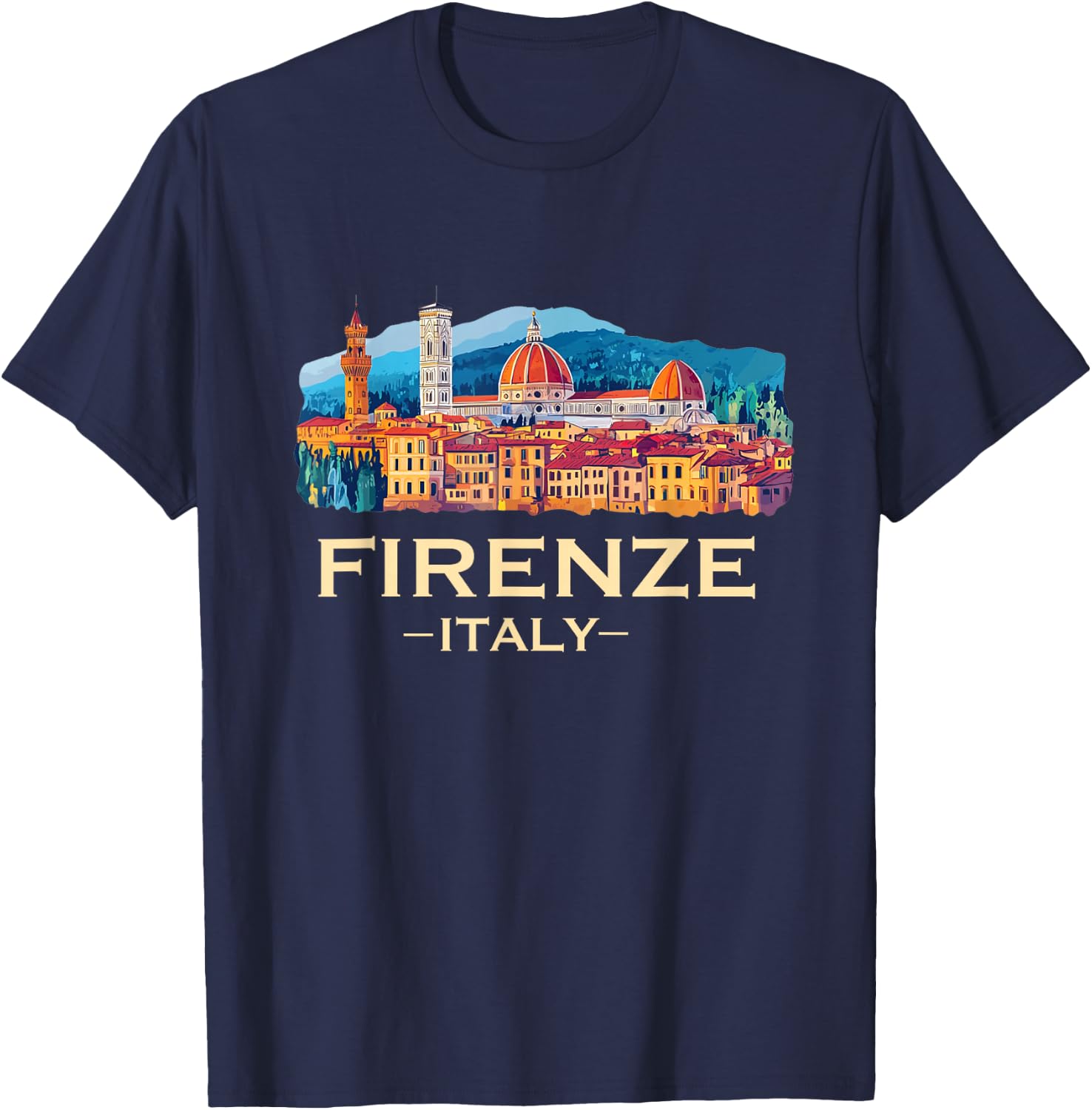 Firenze Italy Souvenirs Skyline Souvenir From Florence Italy T-Shirt - T-Shirt | Navy