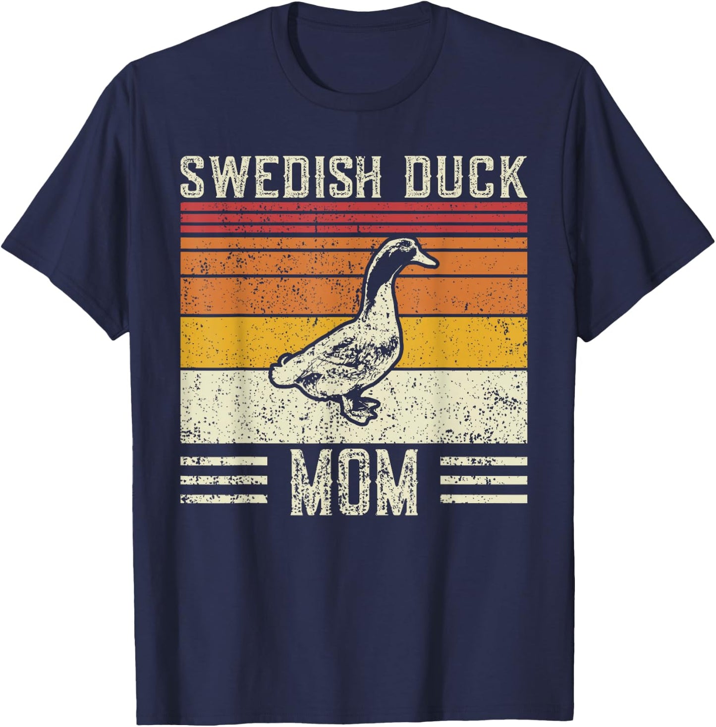Best Duck Mom Women - Vintage Swedish Duck T-Shirt - T-Shirt | Navy