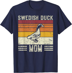 Best Duck Mom Women - Vintage Swedish Duck T-Shirt - T-Shirt | Navy