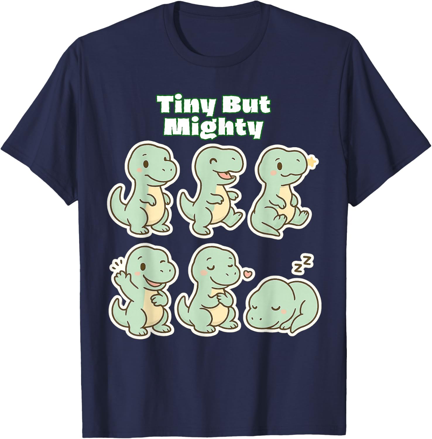 Tiny But Mighty Cute Baby T-Rex Dinosaur T-Shirt - T-Shirt | Navy