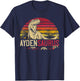 Ayden Saurus Funny Personalized Dinosaur T Rex Name Boy Gift T-Shirt - T-Shirt | Navy