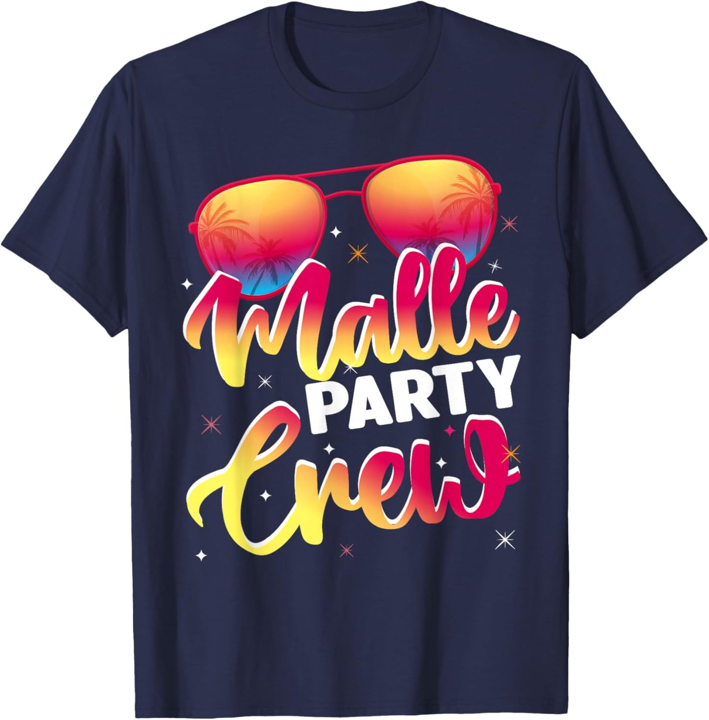 Malle Party Crew Party Holiday Mallorca , black T-Shirt - T-Shirt | Navy