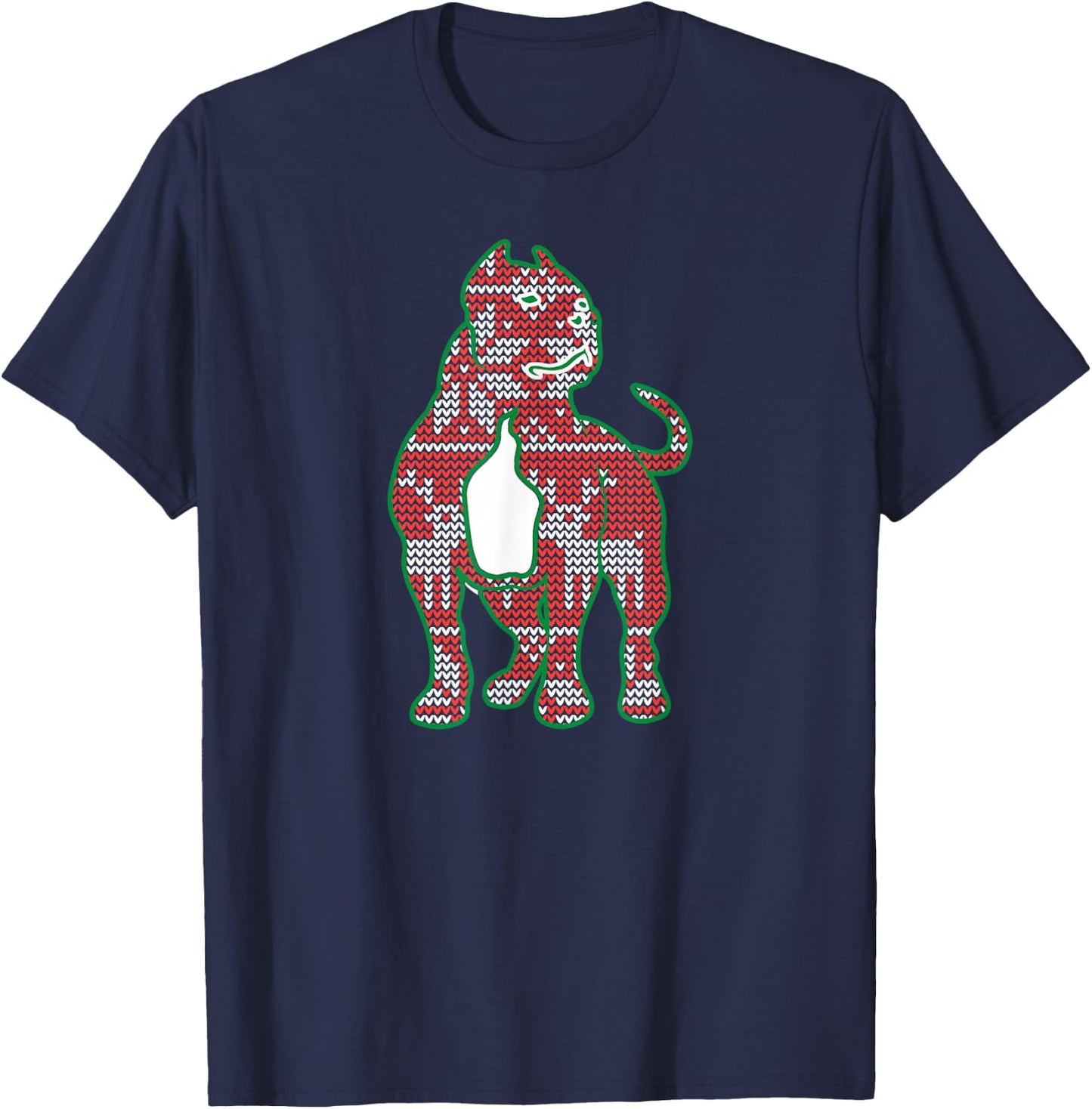 American Bully Dog Ugly Sweater Christmas Puppy Dog Lover T-Shirt - T-Shirt | Navy