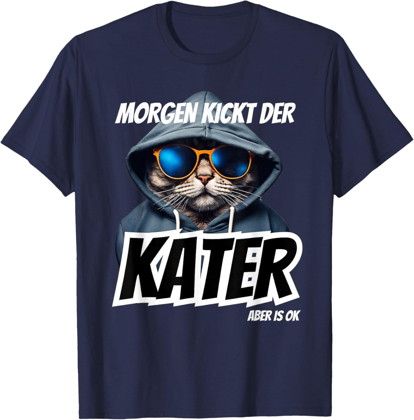 Morgen Kickt der Kater Malle Party Summer with Julian Apres , black T-Shirt - T-Shirt | Navy