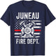Juneau Alaska Fire Department Thin Red Line Fireman T-Shirt - T-Shirt | Navy