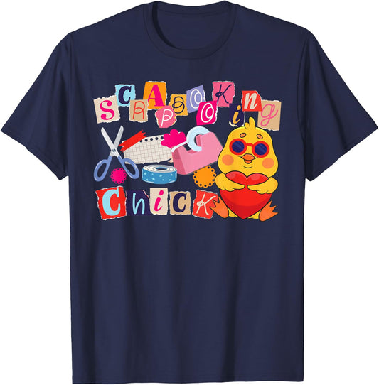Scrapbooking Chicken Girl Scrapbooking Chick T-Shirt - T-Shirt | Navy