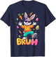 Bruh Easter Bunny Cool Dabbing Outfit Men Kids Toddler Boys T-Shirt - T-Shirt | Navy